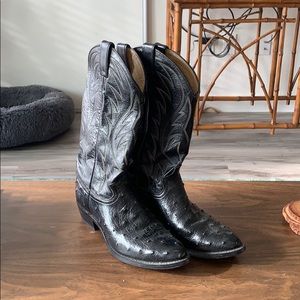 Ostrich Leather Cowboy Boots